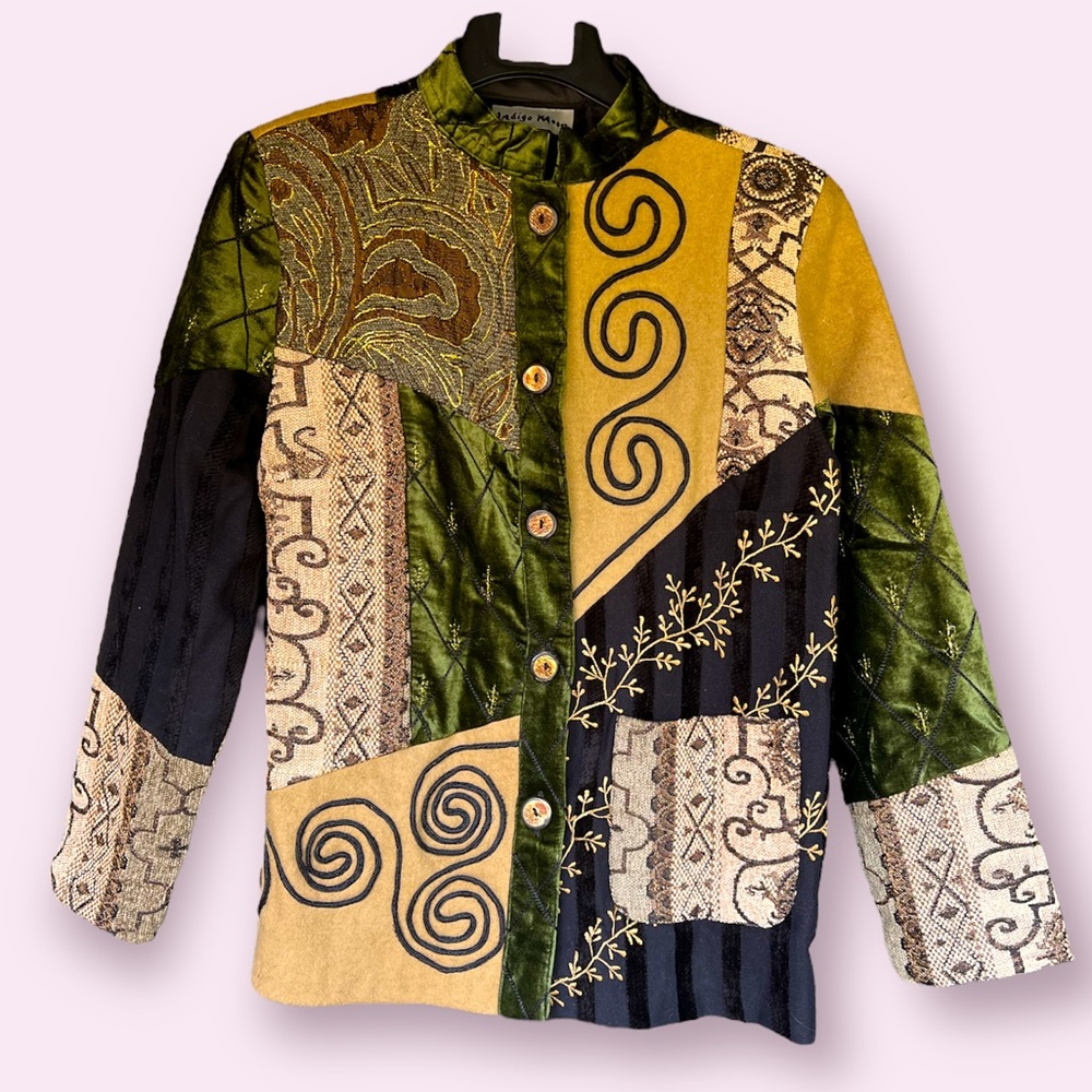Vintage Indigo Moon Jacket - Black/Green XS